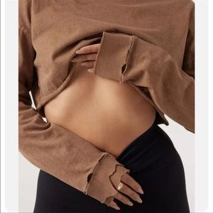 Joah Brown Cropped Sweatshirt